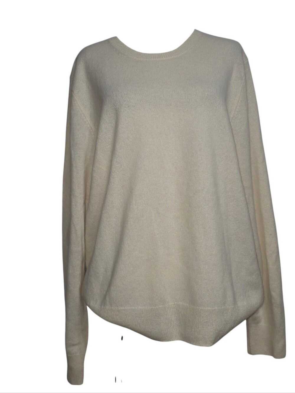 Quince 100% Mongolian Cashmere Oversized Crewneck Sweater XL Ivory Cream Luxury